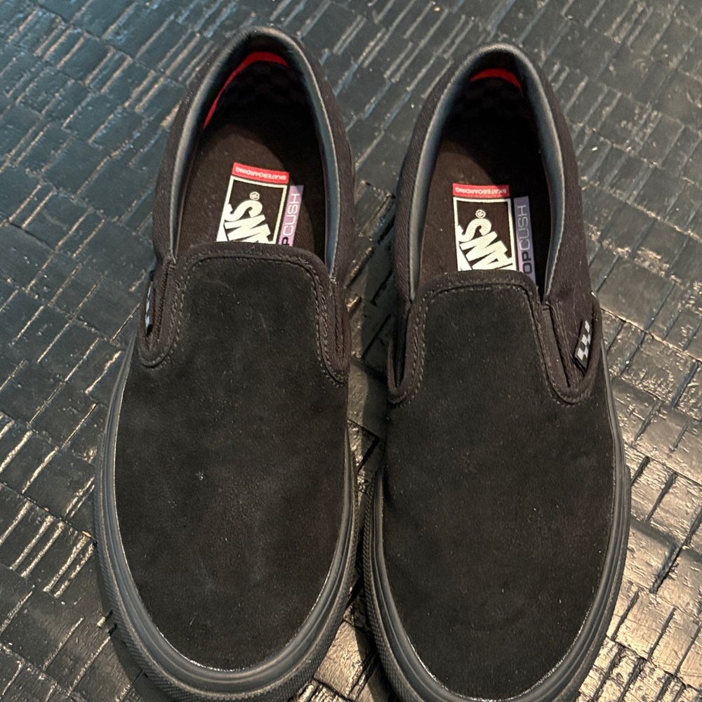 Vans Men's Classic Black Suede Slip-Ons